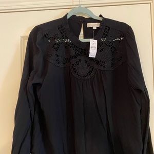 Loft Black Blouse NWT